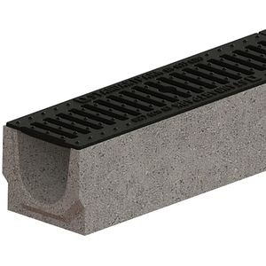 Rigola VODALAND, beton, gratar fonta, Cl C250, trafic auto, 100 x 12.5 x 14 cm