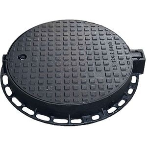 Capac fonta rotund cu inchizator Vodaland 736010FD, D exterior 730 mm, D pas liber 600 mm, H 100 mm, clasa de sarcini D400