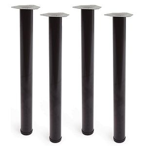 Set 4 picioare mobila 4406, otel, 71 cm, negru