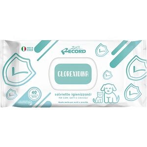Servetele umede igienice pentru animale RECORD Clorexidina, 40 bucati