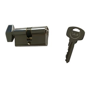 Cilindru siguranta cu buton, alama, 30 x 30 mm, 3 chei, 5 pini • Yale