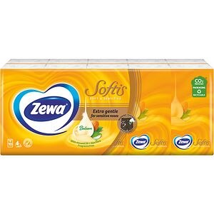 Servetele nazale ZEWA Softis, Soft & Sensitive, 4 straturi, 10 x 10 buc