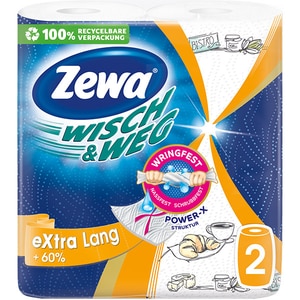 Prosoape de hartie Zewa Wisch&Weg Design, 2 straturi, 2 role, 72 foi