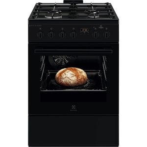 Aragaz ELECTROLUX LKK660220K, SteamBake, AirFry, 4 arzatoare, Gaz + Electric, L 60 cm, Grill, negru
