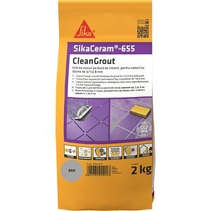 Chit de rosturi gresie si faianta Sika Ceram Clean Grout 655, ash, 2kg