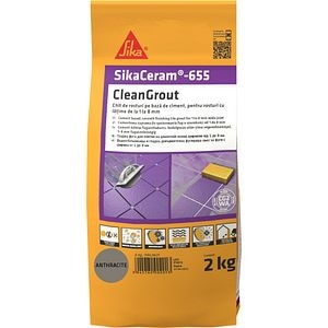 Chit de rosturi gresie si faianta Sika Ceram Clean Grout 655, anthracite, 2kg