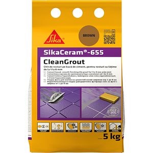 Chit de rosturi gresie si faianta Sika Ceram Clean Grout 655, brown, 5kg