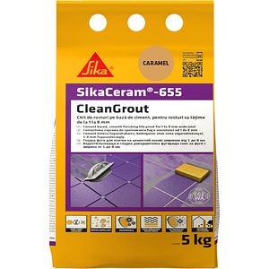 Chit de rosturi gresie si faianta Sika Ceram Clean Grout 655, caramel, 5kg