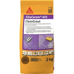 Chit de rosturi gresie si faianta Sika Ceram Clean Grout 655, dark brown, 2kg