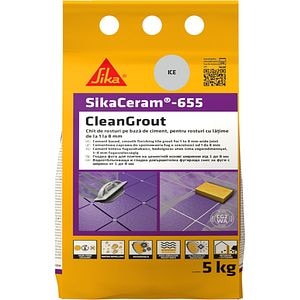 Chit de rosturi gresie si faianta Sika Ceram Clean Grout 655, ice, 5kg