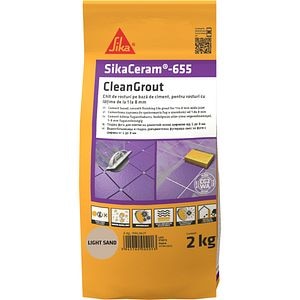 Chit de rosturi gresie si faianta Sika Ceram Clean Grout 655, light sand, 2kg
