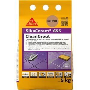 Chit de rosturi gresie si faianta Sika Ceram Clean Grout 655, oak wood, 5kg
