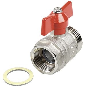 Robinet de izolare cu bila TECEFLOOR SLQ, 1", rosu