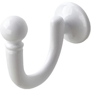 Cuier de perete REUNION INDUSTRIAL 7-C1035.01, 1 agatatoare, zamac, alb