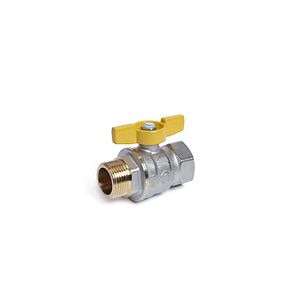 Robinet gaz Giacomini, filet interior-filet exterior, maner fluture, cu racorduri G 1/2”F x G 1/2”M