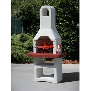 Gratar tip semineu din ciment, gri, 86 x 56 x 188 cm • Dallas