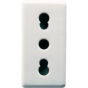 Priza standard italiana Gewiss System GW20203, 10A, 250V, 5 bucati, alb