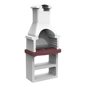 Gratar ciment refractar LINEA Cola, 68 x 58 x 193 cm, gri