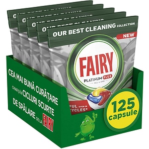 Detergent pentru masina de spalat vase FAIRY Platinum Plus, Anti-Dull, 125 capsule