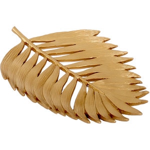 Decoratiune Frunza, rasina, 19 x 27 x 2 cm, auriu