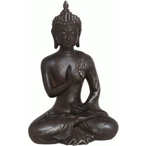Statueta decorativa Buddha Bela, rasina, 11 x 16 x 23 cm, negru