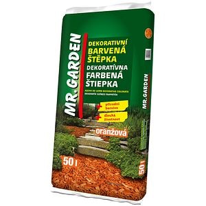 Mulci din lemn colorat MR. GARDEN, portocaliu, 50 l