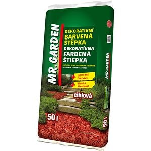 Mulci din lemn colorat MR. GARDEN, rosu, 50 l