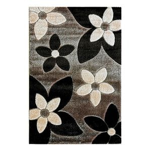 Covor living, gri, polipropilena/poliester, 80 x 150 x 3 cm • Karacahan Sara