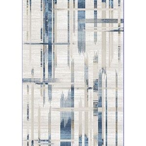 Covor living / dormitor Praga 717B, 120 x 180 cm, poliester, crem-albastru