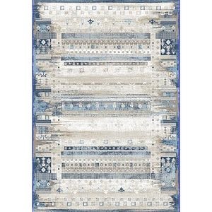 Covor living / dormitor Praga, 160 x 230 cm, poliester, crem-albastru