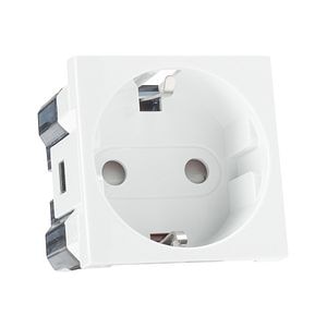 Priza Schuko Protectie Copii, 2M, alba • Elbi