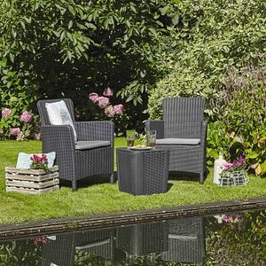 Set mobilier gradina KETER Trenton, polipropilena, 3 piese, gri