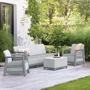 Set mobilier gradina KETER Scandi Linea, polipropilena, 4 piese, gri