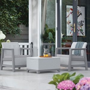 Set mobilier gradina KETER Scandi Linea, polipropilena, 3 piese, gri