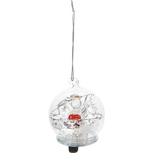 Glob din sticla cu instalatie LED, 6 cm, alb cald