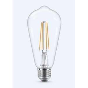 Bec LED decorativ, Filament Philips, 4.3W, E27, 2700K, transparent