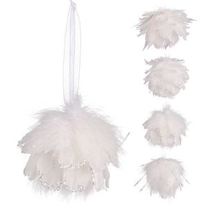 Glob de Craciun Peneorganza, 10 cm, alb