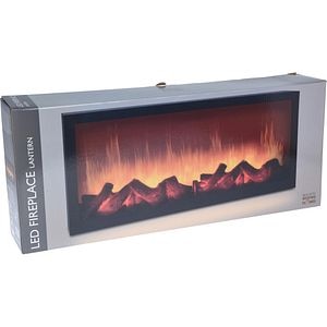 Semineu electric decorativ, LED, 57 x 10 x 25 cm, negru