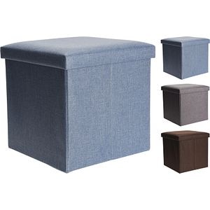 Taburet cutie depozitare, poliester, 38x38x38 cm, diverse culori