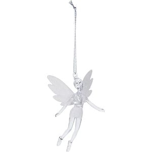 Decoratiune brad Ingeras, 13 cm, 2 bucati, alb