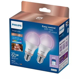 Set 2 becuri LED Smart PHILIPS 8720169171060, E27, 8W, 806lm, lumina rece