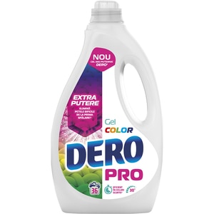 Detergent de rufe lichid DERO Pro Color Gel, 1.8 l, 36 spalari