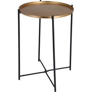 Masa de cafea, otel, auriu/negru, rotunda, 35 cm x 47 cm