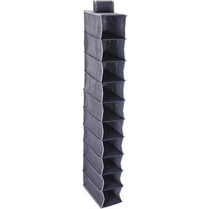 Organizator pantofi pliabil CP8501240, 30 x 15 x 120 cm, 10 compartimente, gri