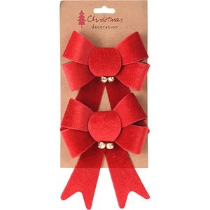 Set 2 fundite cu clopotel, 13 x 17 cm, rosu