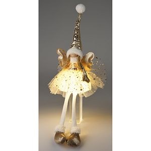 Decoratiune luminoasa Ingeras, LED, 22 x 16 x 60 cm, auriu