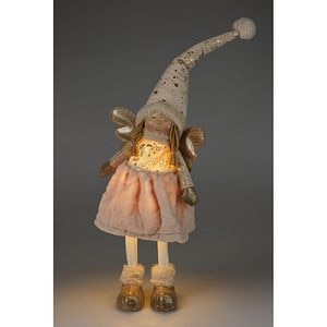 Decoratiune luminoasa Ingeras, LED, 24 x 16 x 69 cm, bej