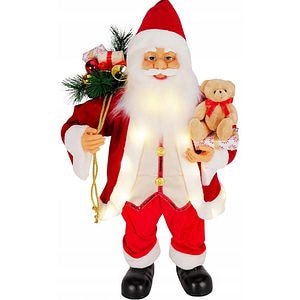 Figurina Mos Craciun cu LED, 40 x 26 x 80 cm