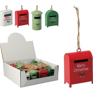 Decoratiune metalica pentru brad in forma de casuta postala