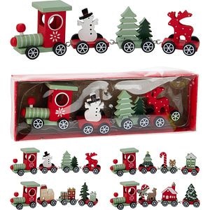 Jucarie tren de Craciun din MDF, 20.5 x 3 x 5.5 cm